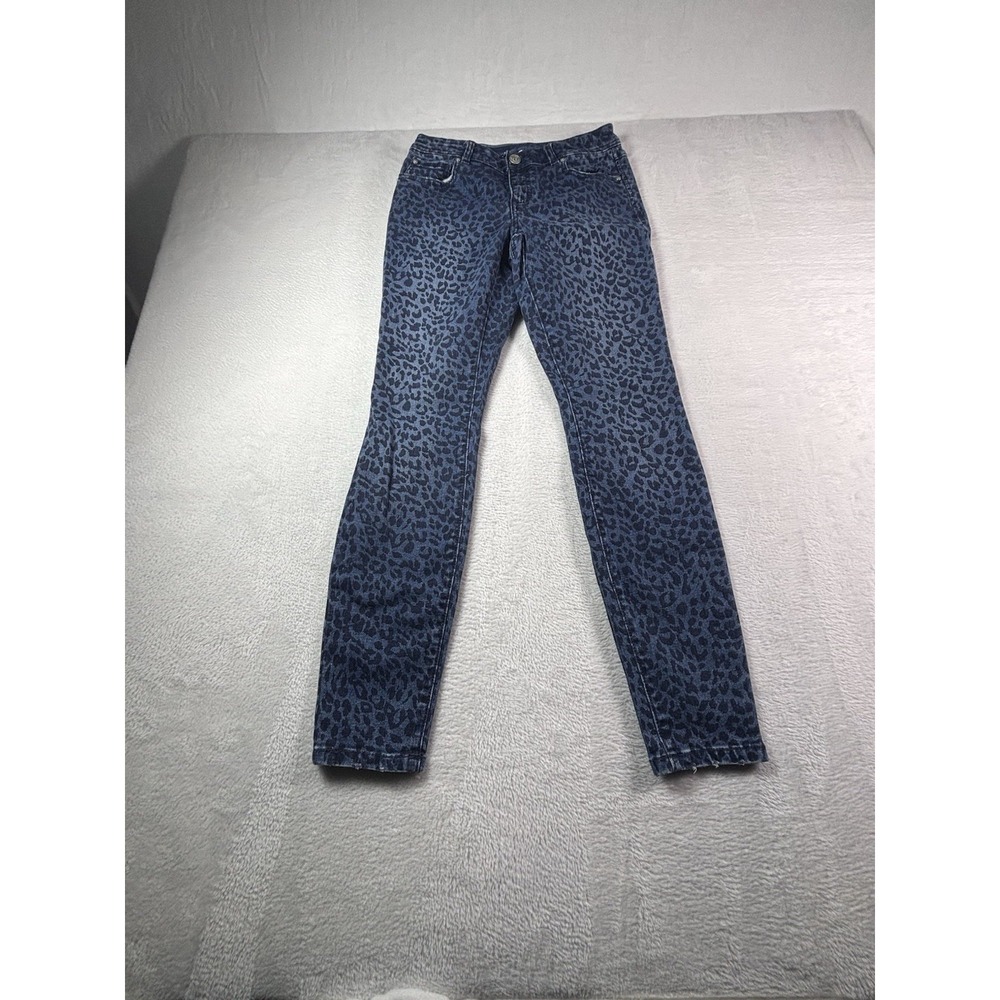 INC International Concepts Animal Leopard Snake Print Curvy Skinny Jeans 2 M3020